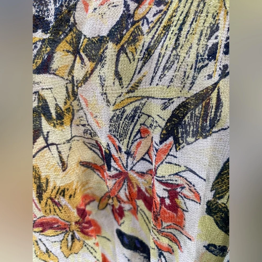 Anthropologie Maeve Portia Floral SemiSheer Blouse Size M/L - Picture 5 of 7